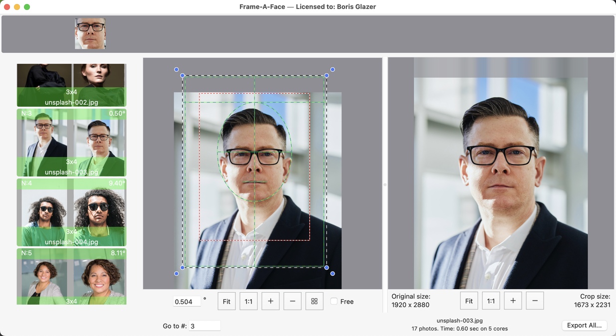 Frame-A-Face oversized crop overextended