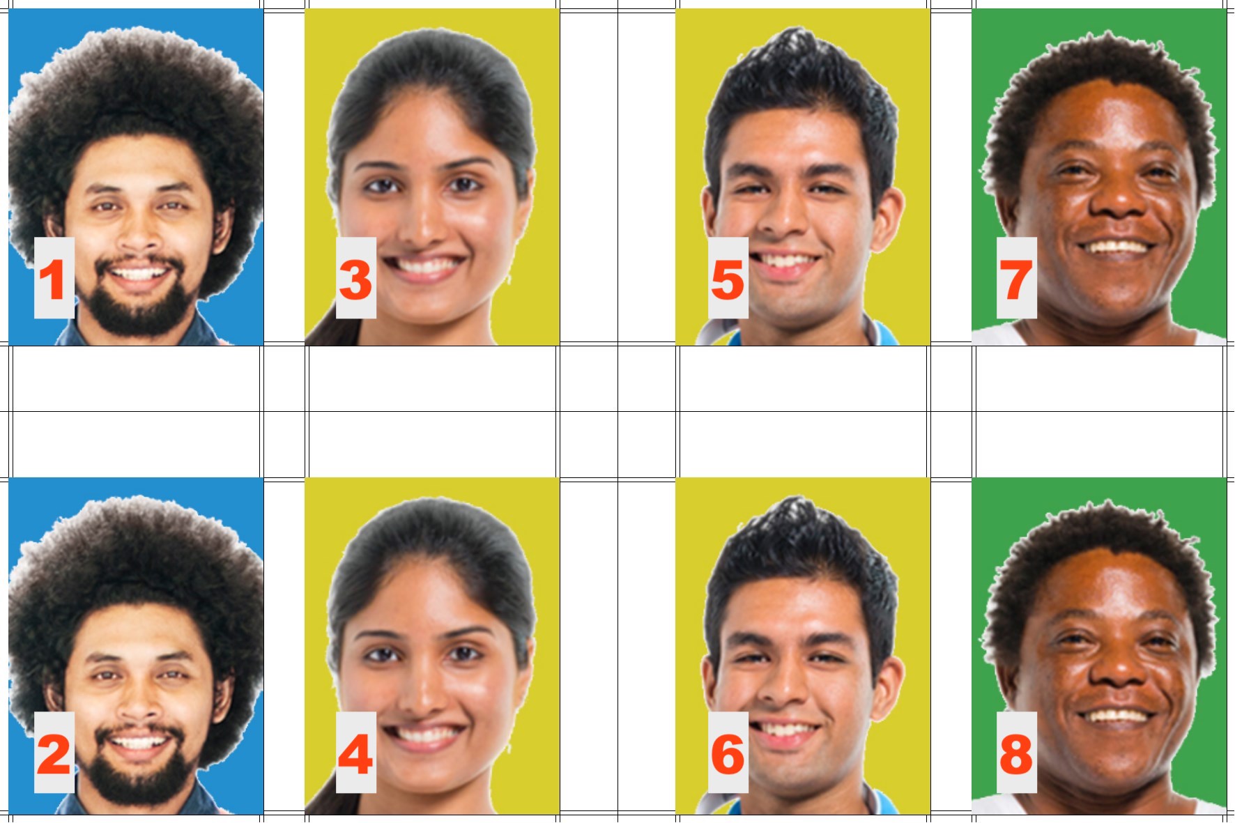 Frame-A-Face exported 4x2 templated image with print numbers