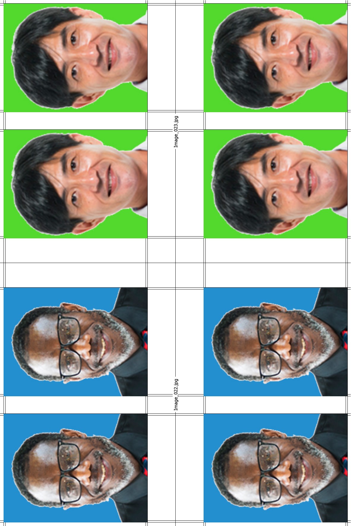 Frame-A-Face exported 2x4 templated image