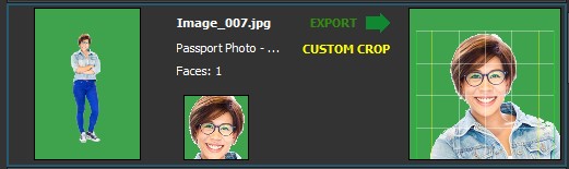 Frame-A-Face Interface: File list item with custom crop